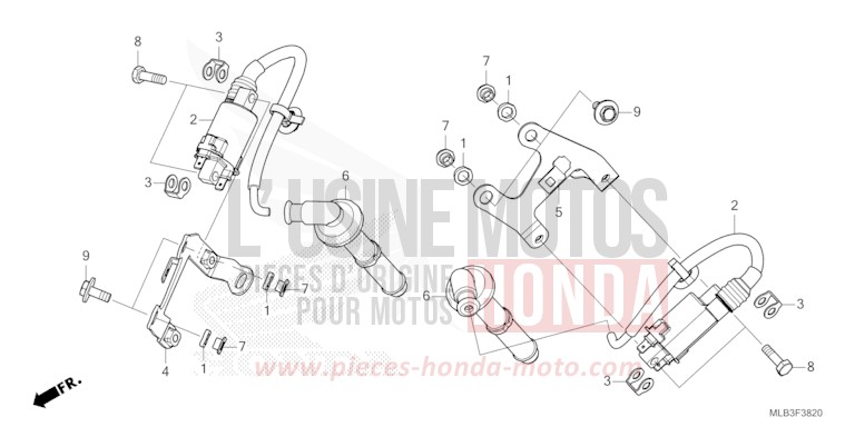 BOBINE D'ALLUMAGE de Hornet 750 PEARL GLARE WHITE (NHB53) de 2023